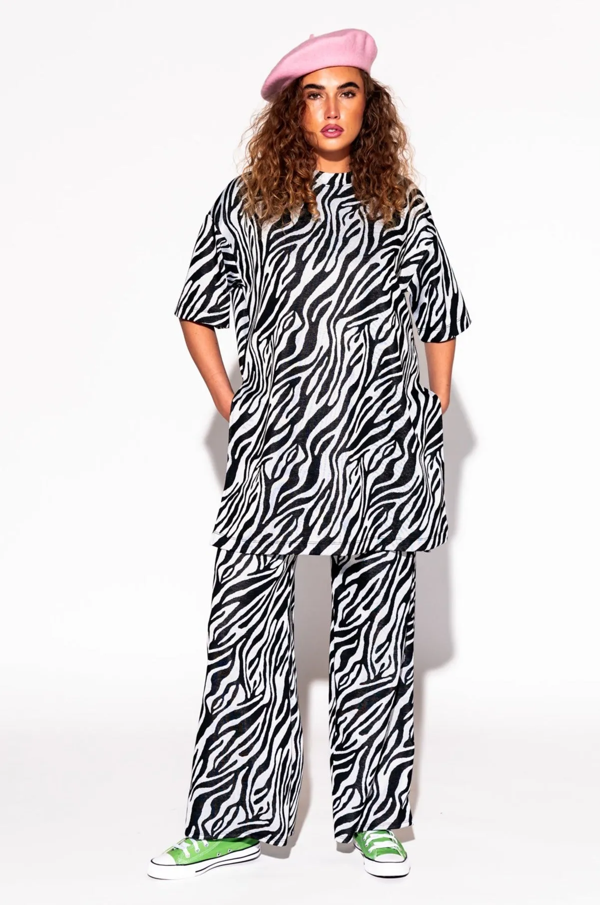Leveled Up Double Knit Playsuit in Zebra Baby