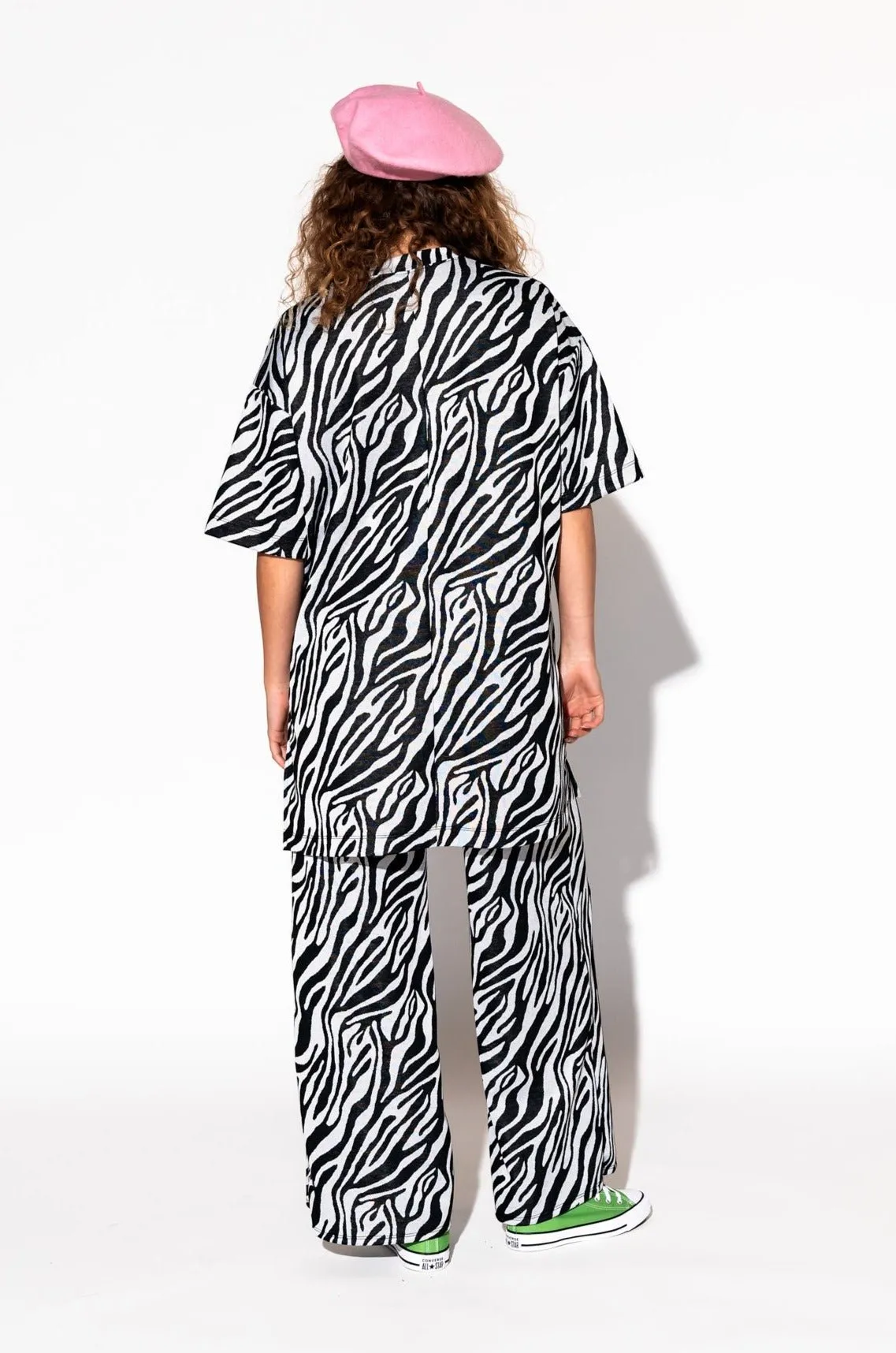 Leveled Up Double Knit Playsuit in Zebra Baby