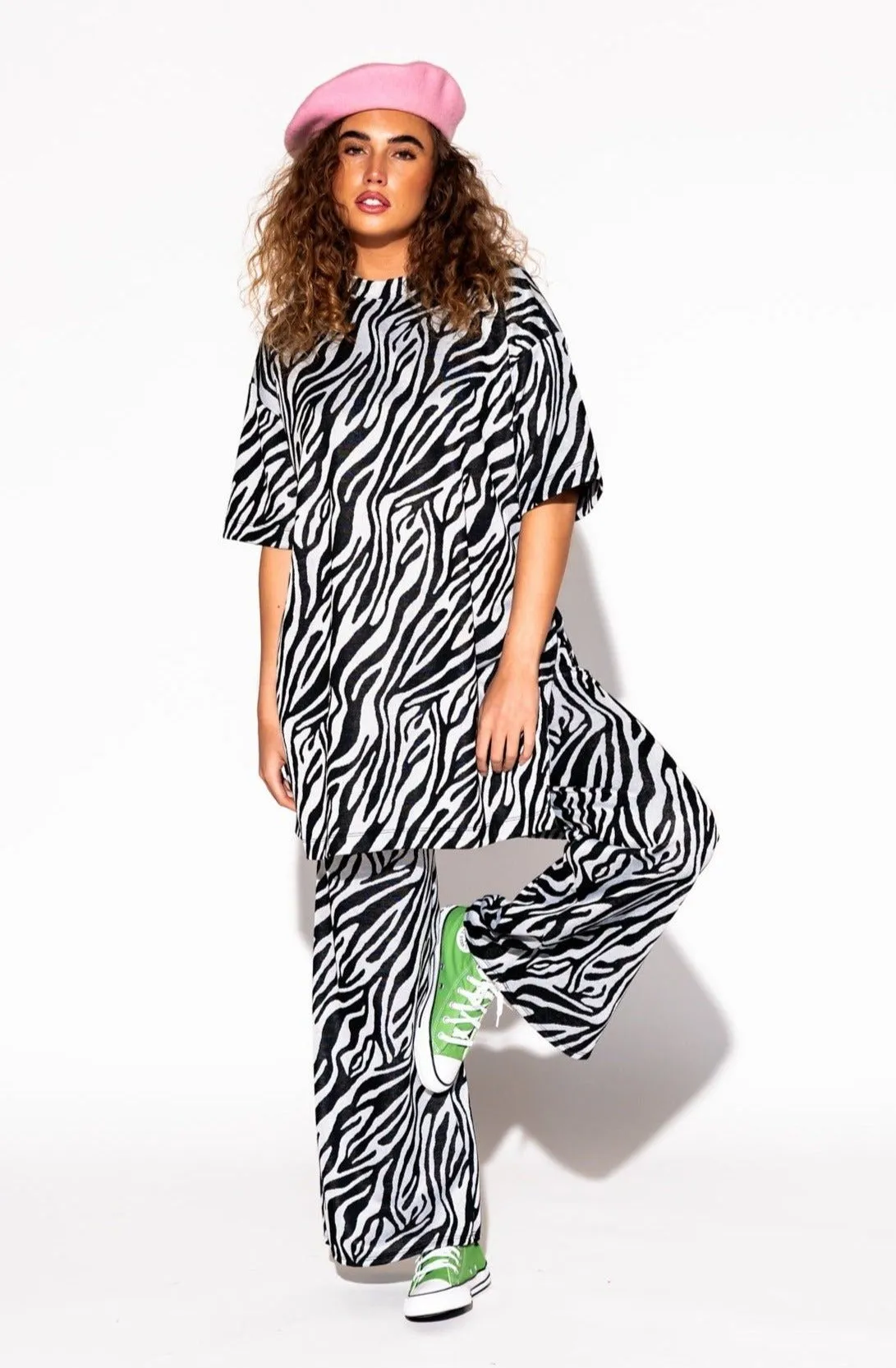 Leveled Up Double Knit Playsuit in Zebra Baby