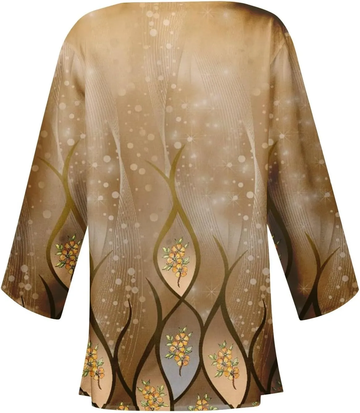 Long Cardigans for Women Trendy 3/4 Sleeve Casual Loose Open Front Cardigan Floral Printed Comfy Dressy Cardigans