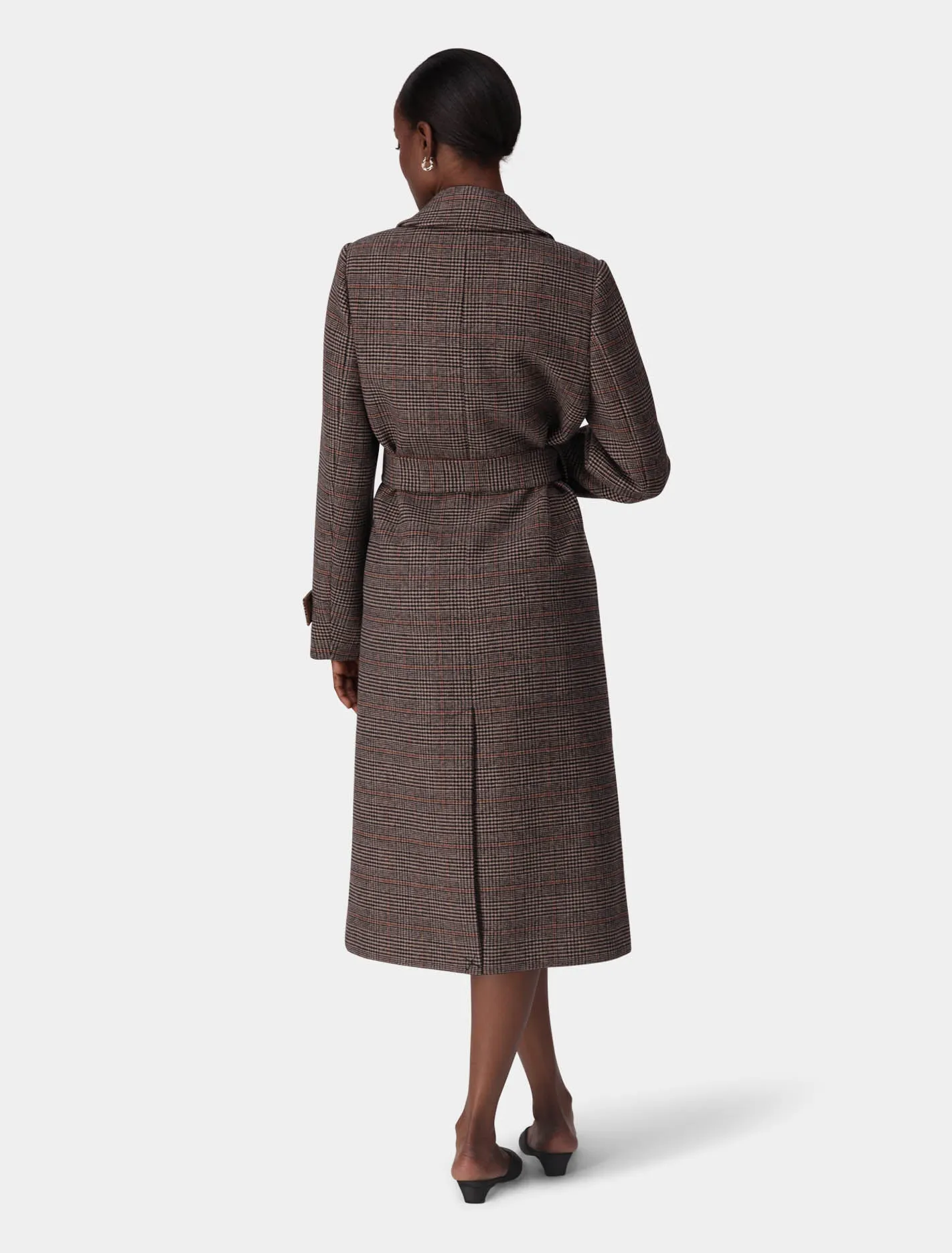 Luccia Belted Check Coat