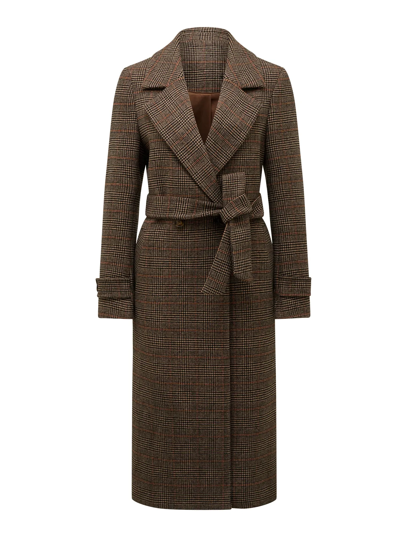 Luccia Belted Check Coat