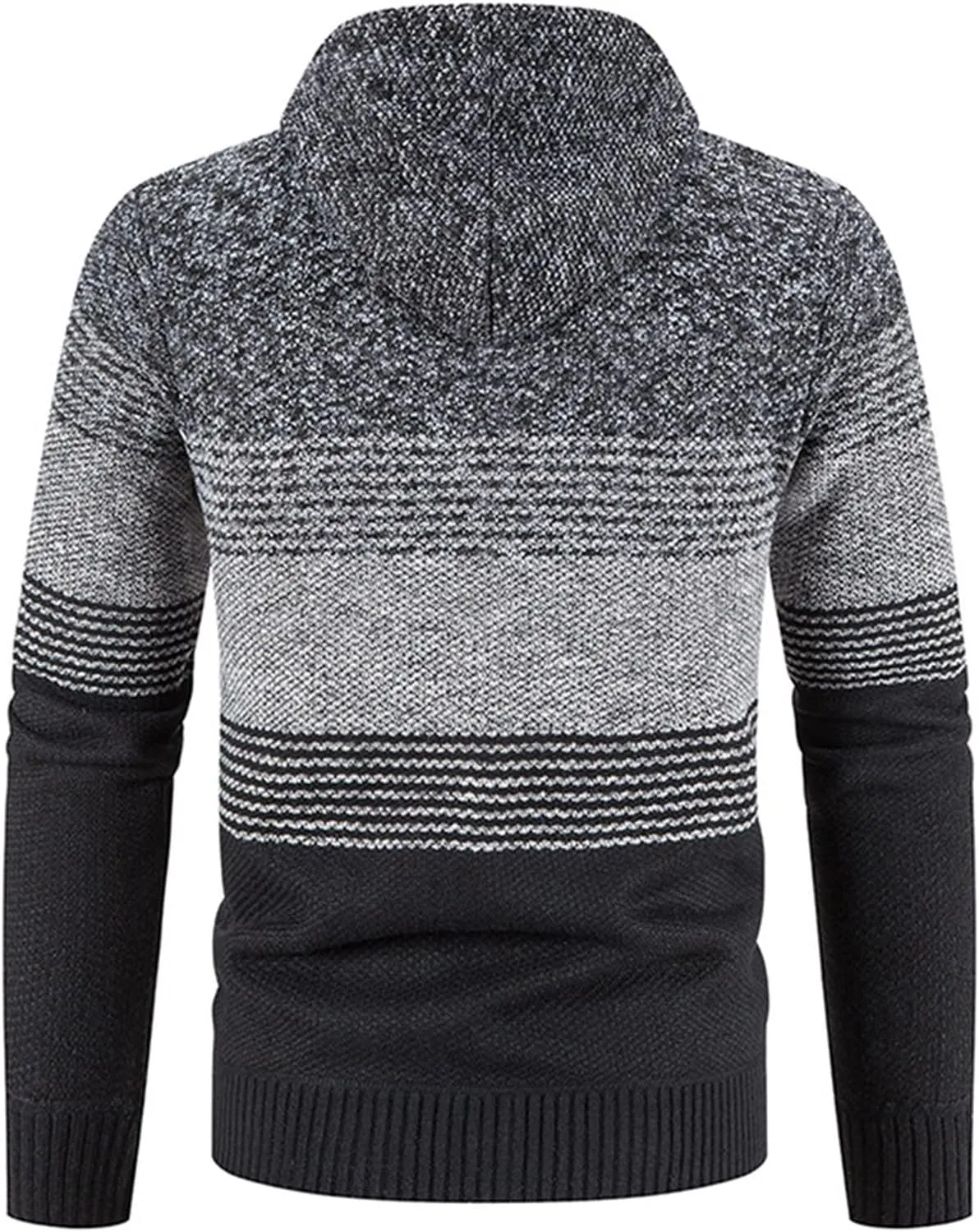 Maiyifu-GJ Men Full Zip Knitted Cardigan Regular Fit Fleece Lined Thick Sweater Soft Warm Winter Sweatshirts Jackets Overcoat
