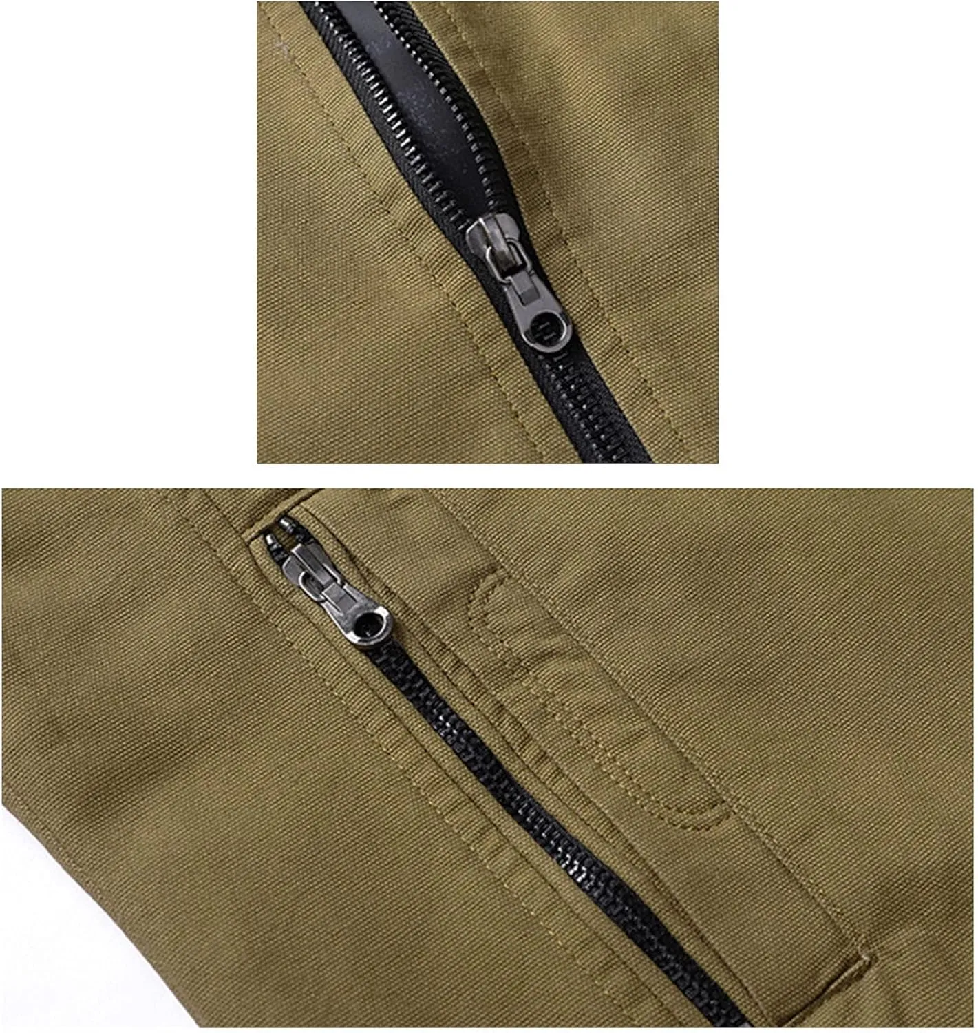 Maiyifu-GJ Men's Casual Cotton Lightweight Jacket Washed Stand Collar Windbreaker Zip Front Outdoor Military Jacket