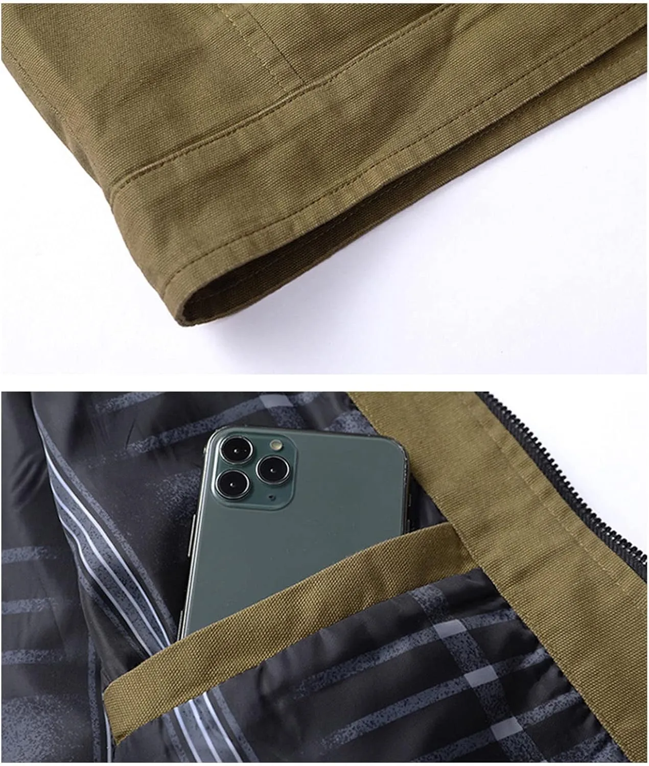 Maiyifu-GJ Men's Casual Cotton Lightweight Jacket Washed Stand Collar Windbreaker Zip Front Outdoor Military Jacket