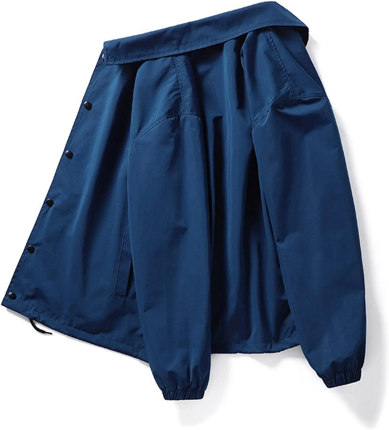 Maiyifu-GJ Men's Lightweight Snap Front Jacket Classic Relaxed Fit Athletic Windbreaker Casual Fall Outdoor Golf Coat