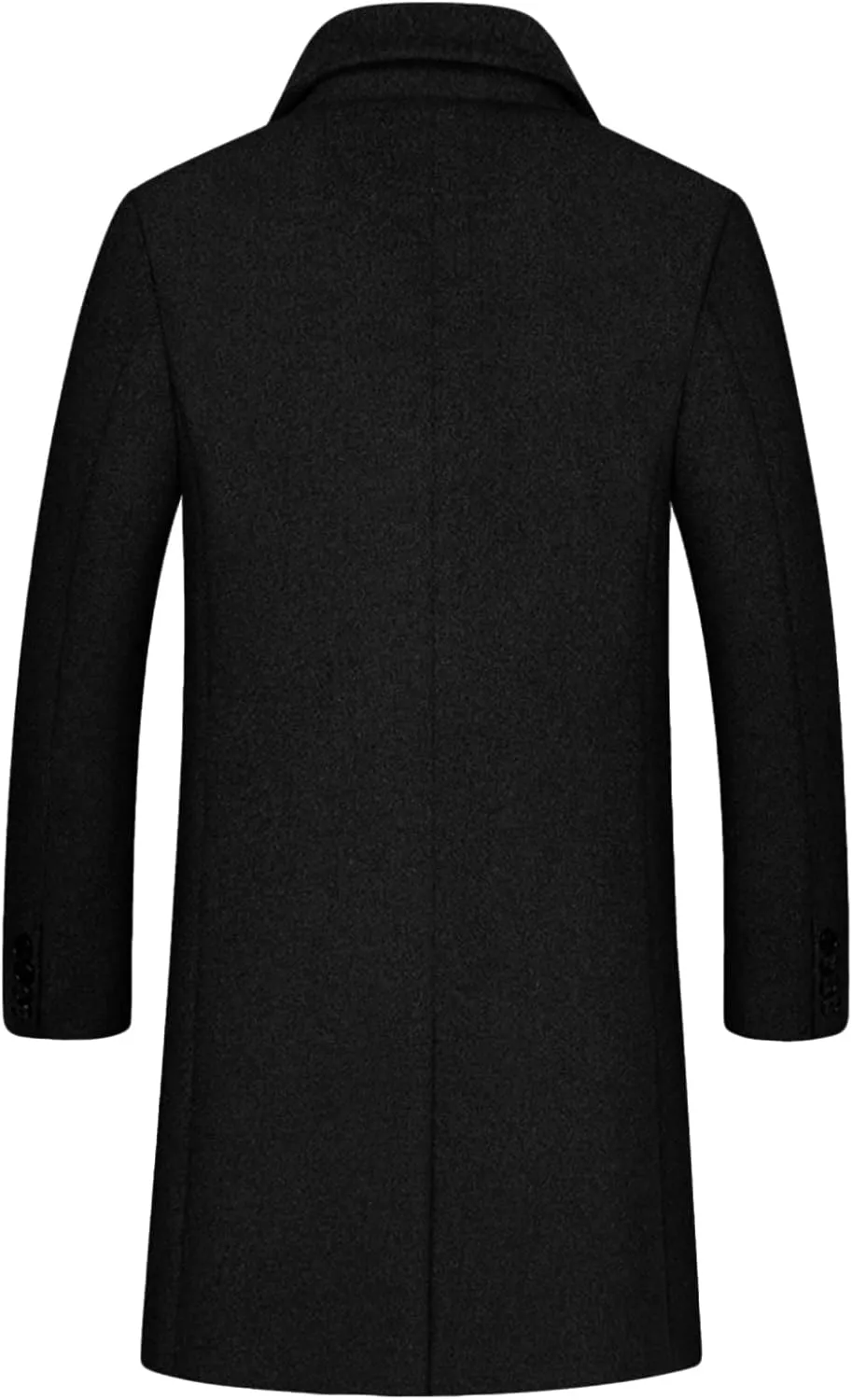 Maiyifu-GJ Men's Mid-Length Single Breasted Coat Wool Blend Windbreaker Business Overcoats Thick Winter Stylish Trench Coats