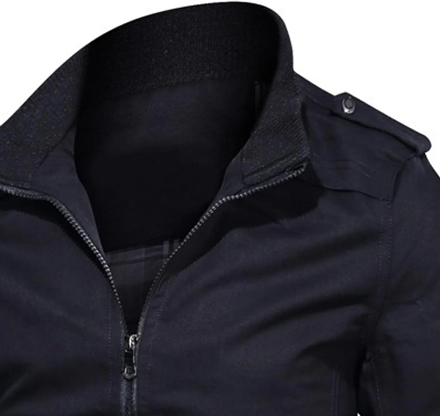 Maiyifu-GJ Men's Military Lightweight Jacket Army Cargo Windbreaker Zip Front Stand Collar Cotton Jackets
