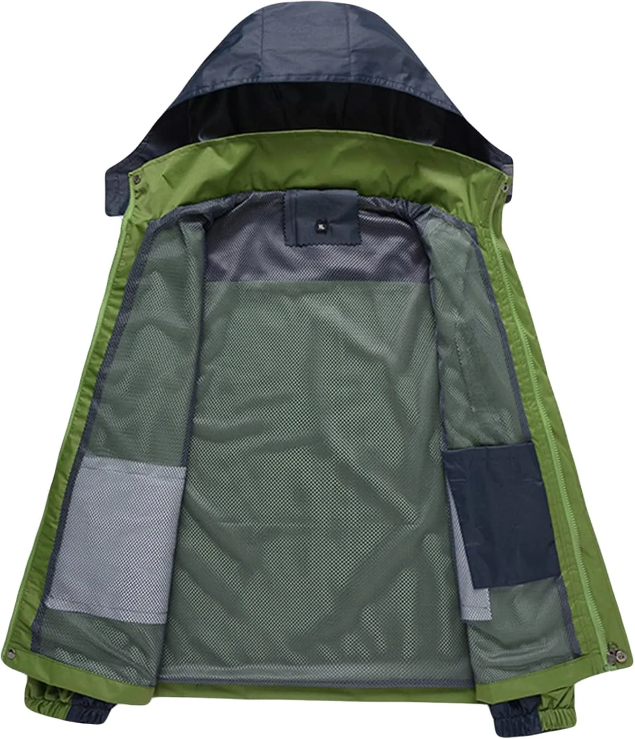Maiyifu-GJ Men's Mountain Waterproof Rain Jacket Lightweight Windproof Detachable Hood Coat Warm Hiking Hooded Windbreaker