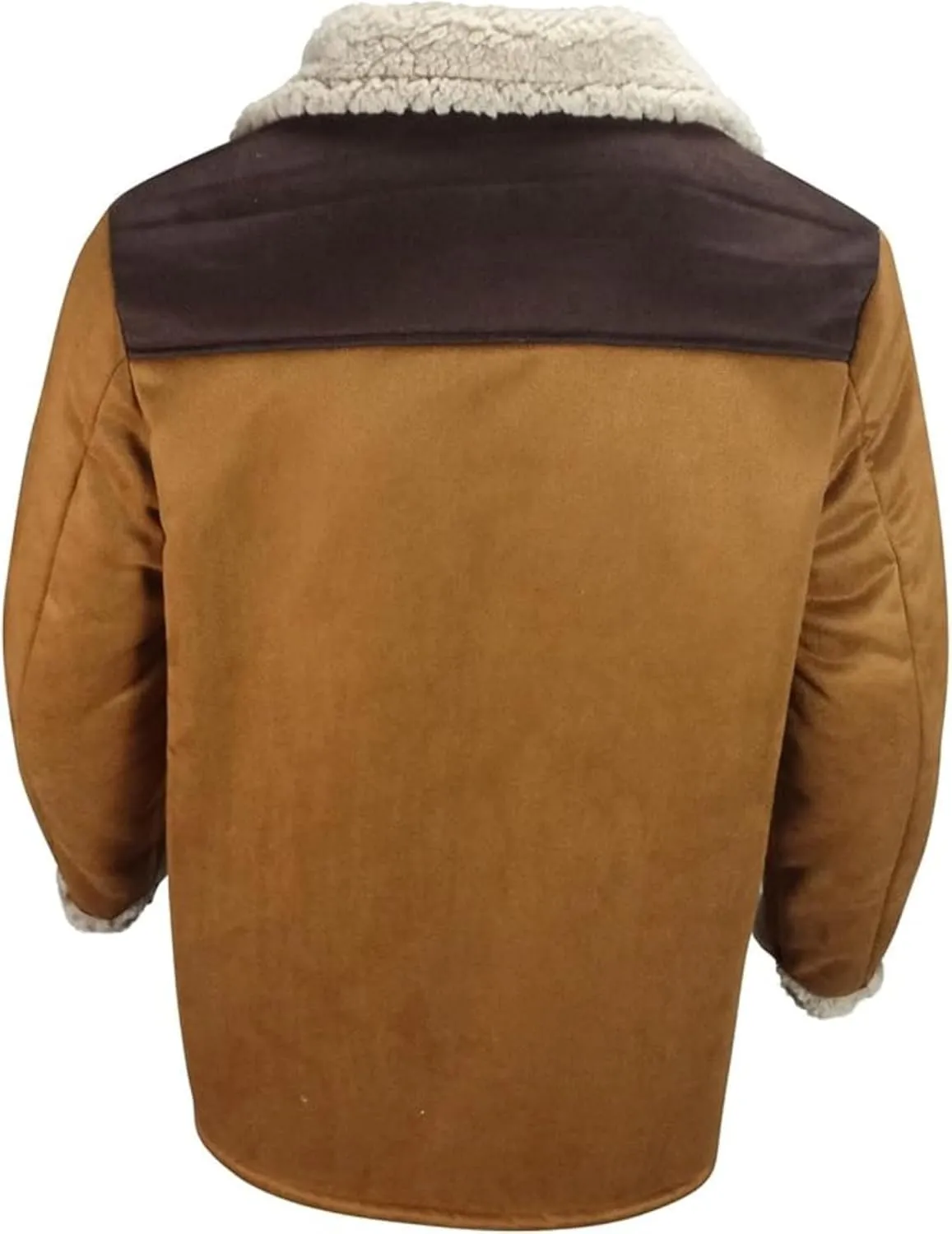 Maiyifu-GJ Mens Vintage Suede Outdoor Jacket Multi Pocket Reversed Collar Coat Lamb Fleece Windbreaker Coat Retro Top