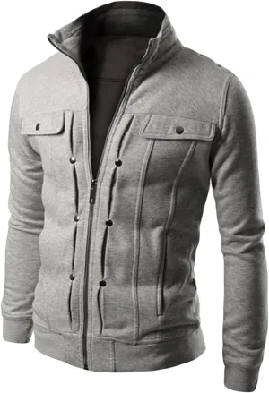 Maiyifu-GJ Men's Winter Casual Military Jacket Fall Full Zipper Stand Collar Coat Lightweight Slim Fit Windbreaker Outwear