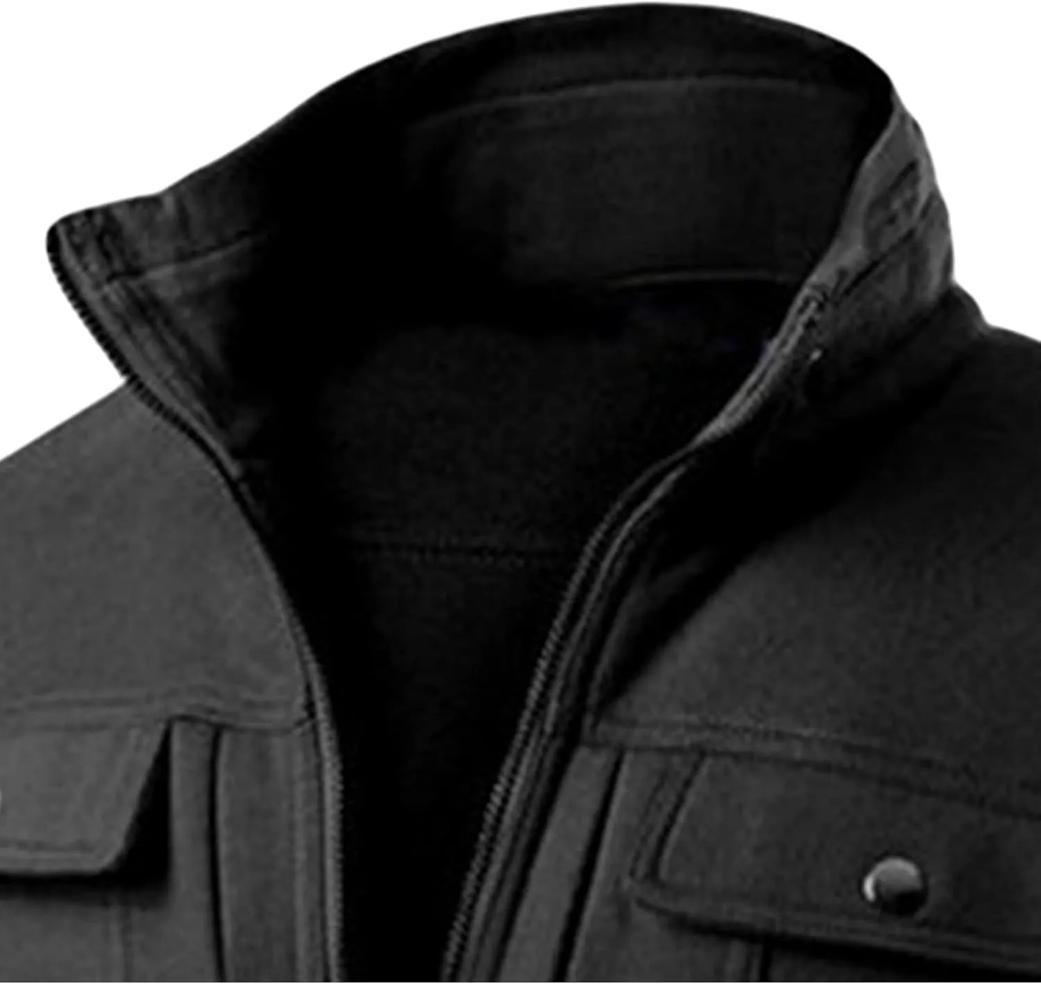 Maiyifu-GJ Men's Winter Casual Military Jacket Fall Full Zipper Stand Collar Coat Lightweight Slim Fit Windbreaker Outwear