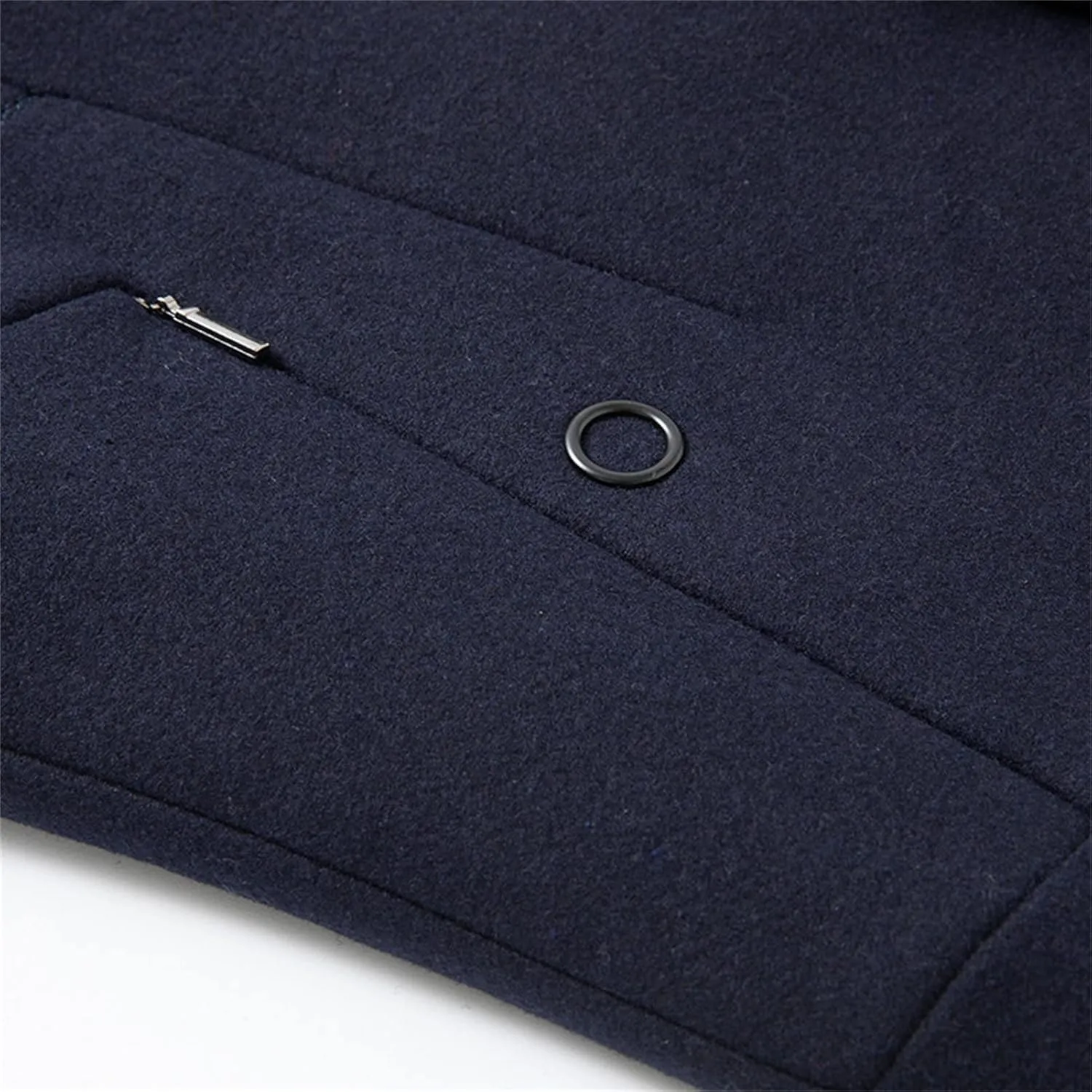 Maiyifu-GJ Men's Wool Blend Trench Coat Mid-Length Single Breasted Business Jacket Notched Lapel Soft Top Pea Coats Overcoat