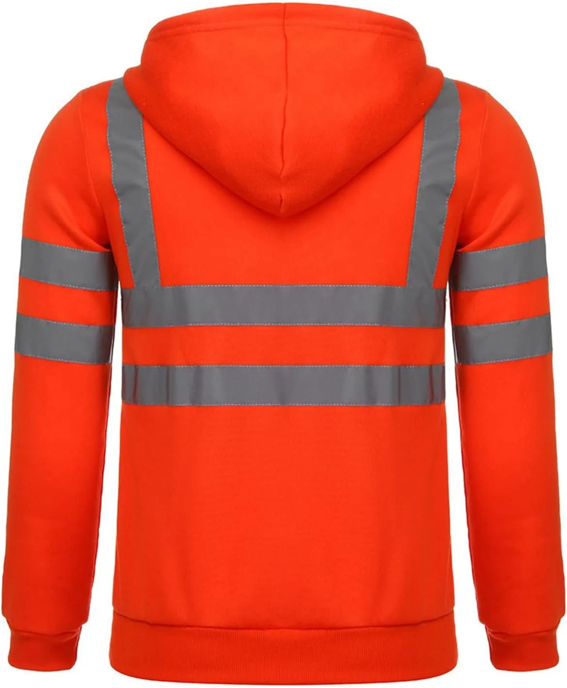 Maiyifu-GJ Striped Casual Hoodies for Men Winter Zip Up Fleece Pullover Hoodie Drawstring Hooded Coat with Pockets Outerwear