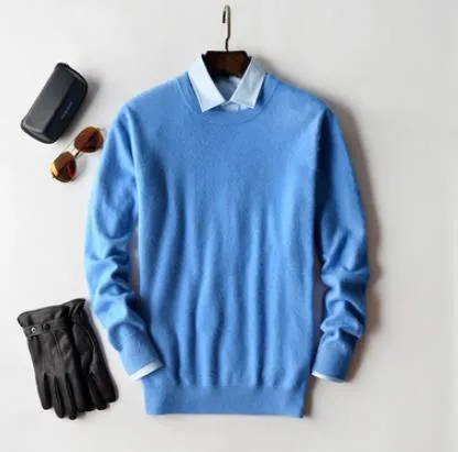 Men Cashmere Sweater Autumn Winter Soft Warm Jersey Jumper Robe Hombre Pull Homme Hiver Pullover V-Neck O-Neck Knitted Sweaters
