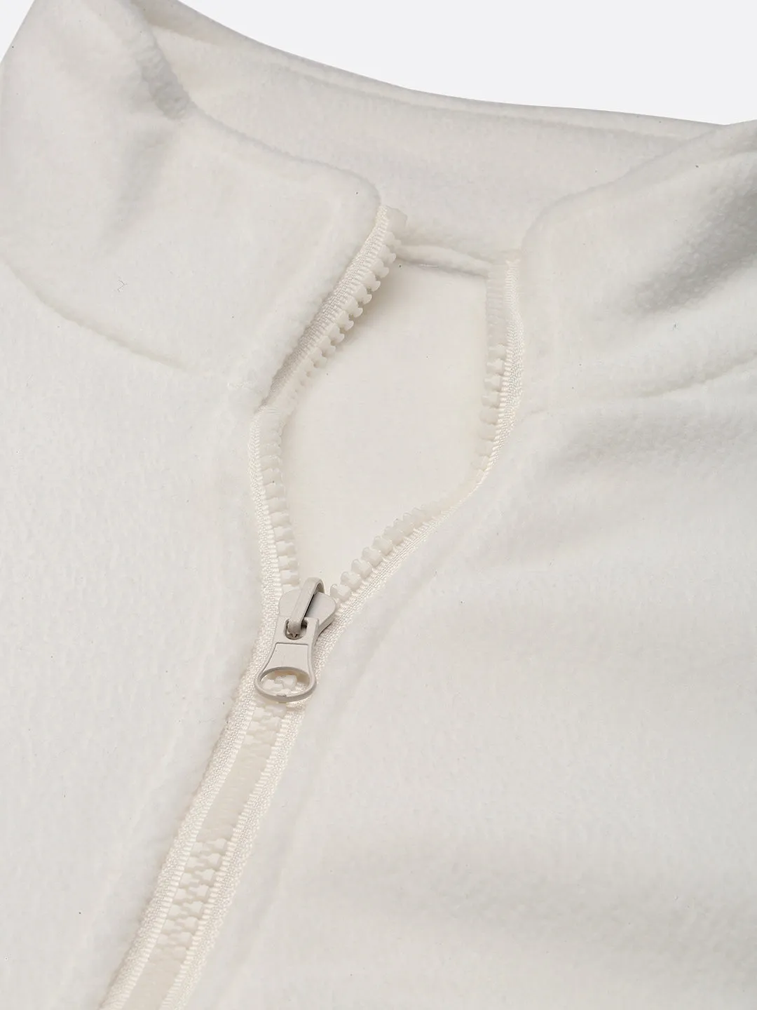 Men Hooded White Abstract Tailored Oversized Jacket comes with Detachable Hoodie and Inner fleece Jacket