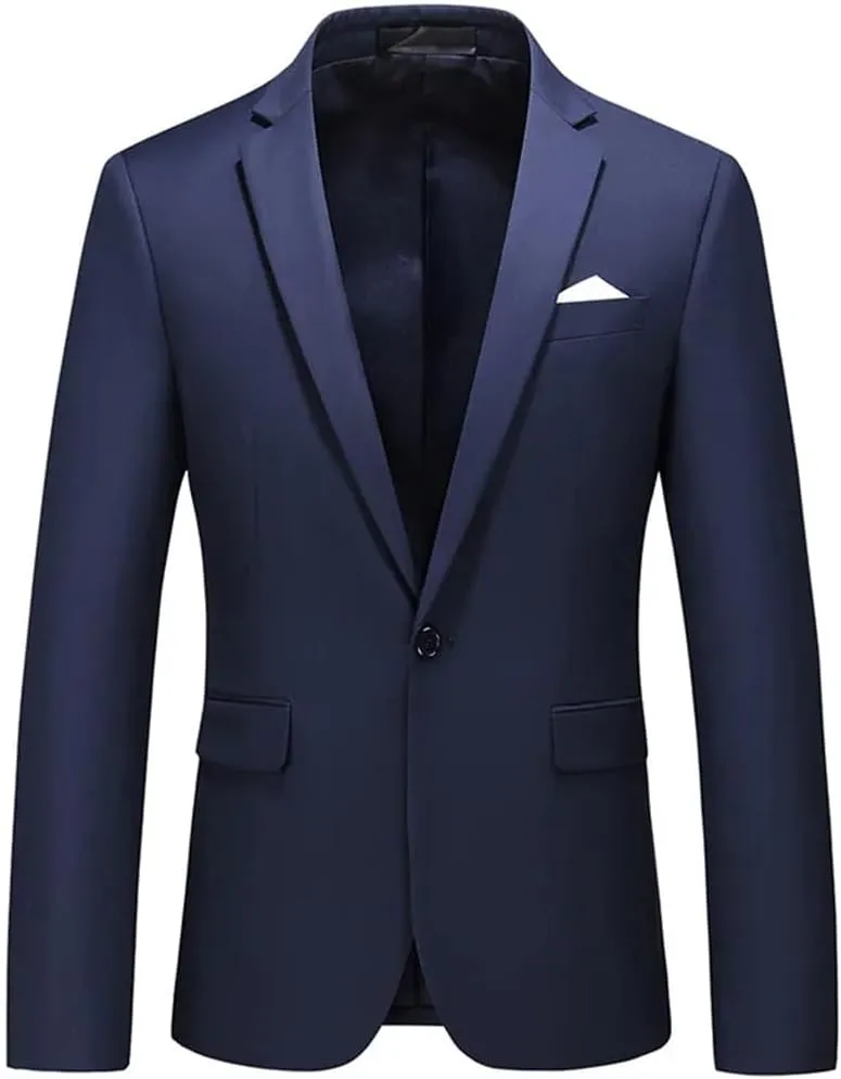 Men Solid Suit Jackets Casual Business Formal Blazer Jacket Formal Wedding Party Blazers