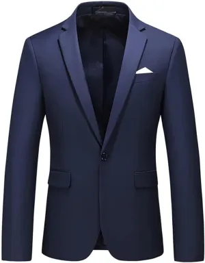 Men Solid Suit Jackets Casual Business Formal Blazer Jacket Formal Wedding Party Blazers