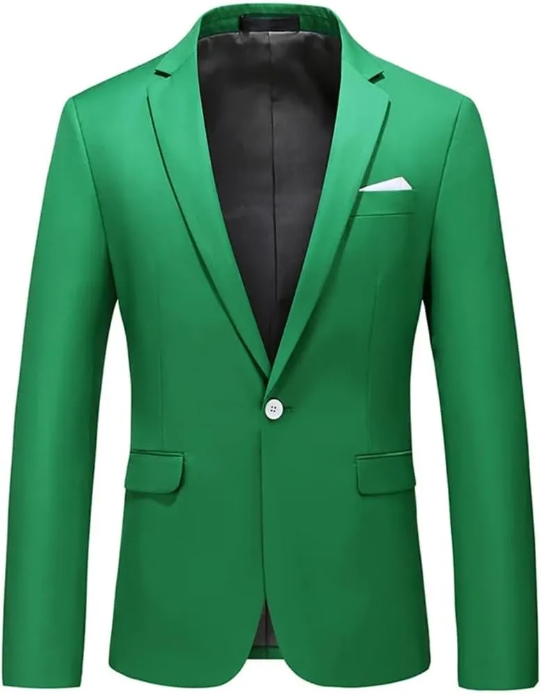 Men Solid Suit Jackets Casual Business Formal Blazer Jacket Formal Wedding Party Blazers