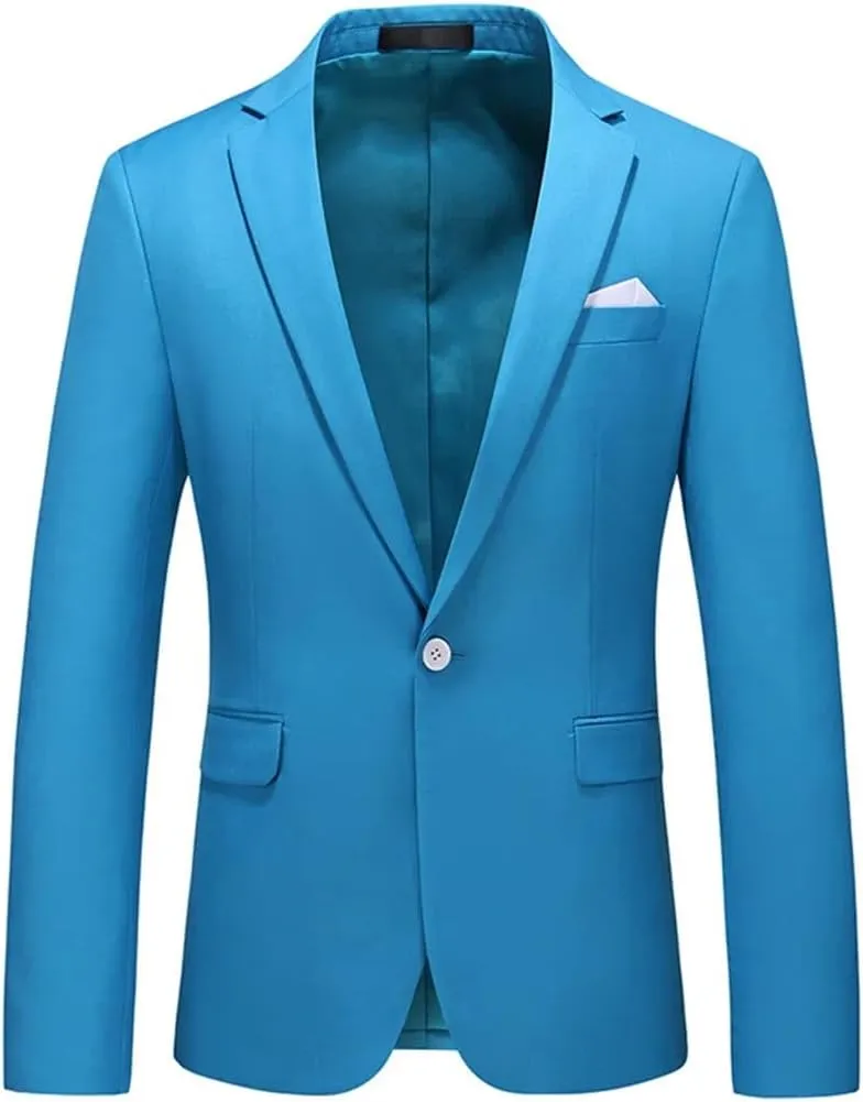 Men Solid Suit Jackets Casual Business Formal Blazer Jacket Formal Wedding Party Blazers