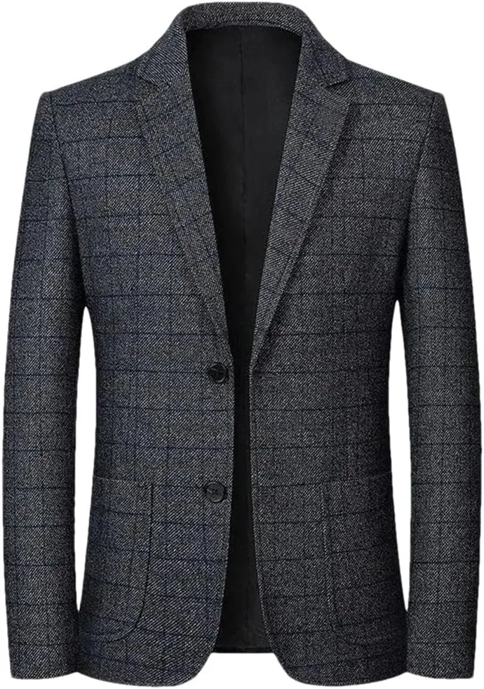 Men Spring Plaid Blazers Jackets Men Business Formal Suits Jackets Male Autumn Casual Slim Fit Blazers Coats