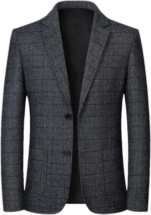 Men Spring Plaid Blazers Jackets Men Business Formal Suits Jackets Male Autumn Casual Slim Fit Blazers Coats