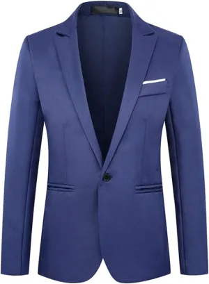 Mens Blazer Casual Suit Formal Jackets Slim Fit One Button Sports Coats Solid 2023 Classic Trendy Business Suit Coat for Men