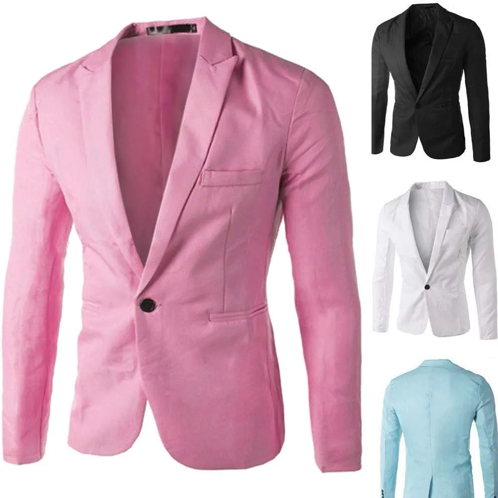 Mens Casual Blazers Classic Fit Suit Solid Formal Jackets Notched Lapel Trendy Stretch Business Sport Coat for Work Office