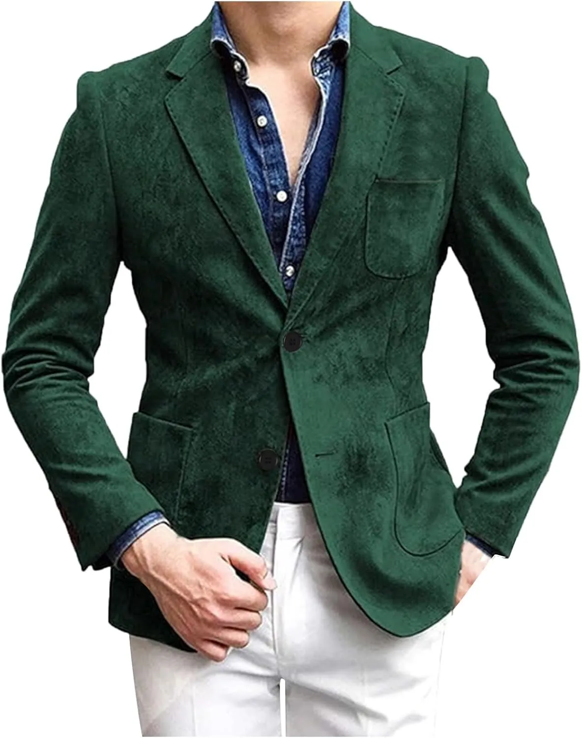 Men's Casual One Button Slim Fit Blazer Fashion Lightweight Ethnic Style Party Dress Suit Jacket Blazers for Men
