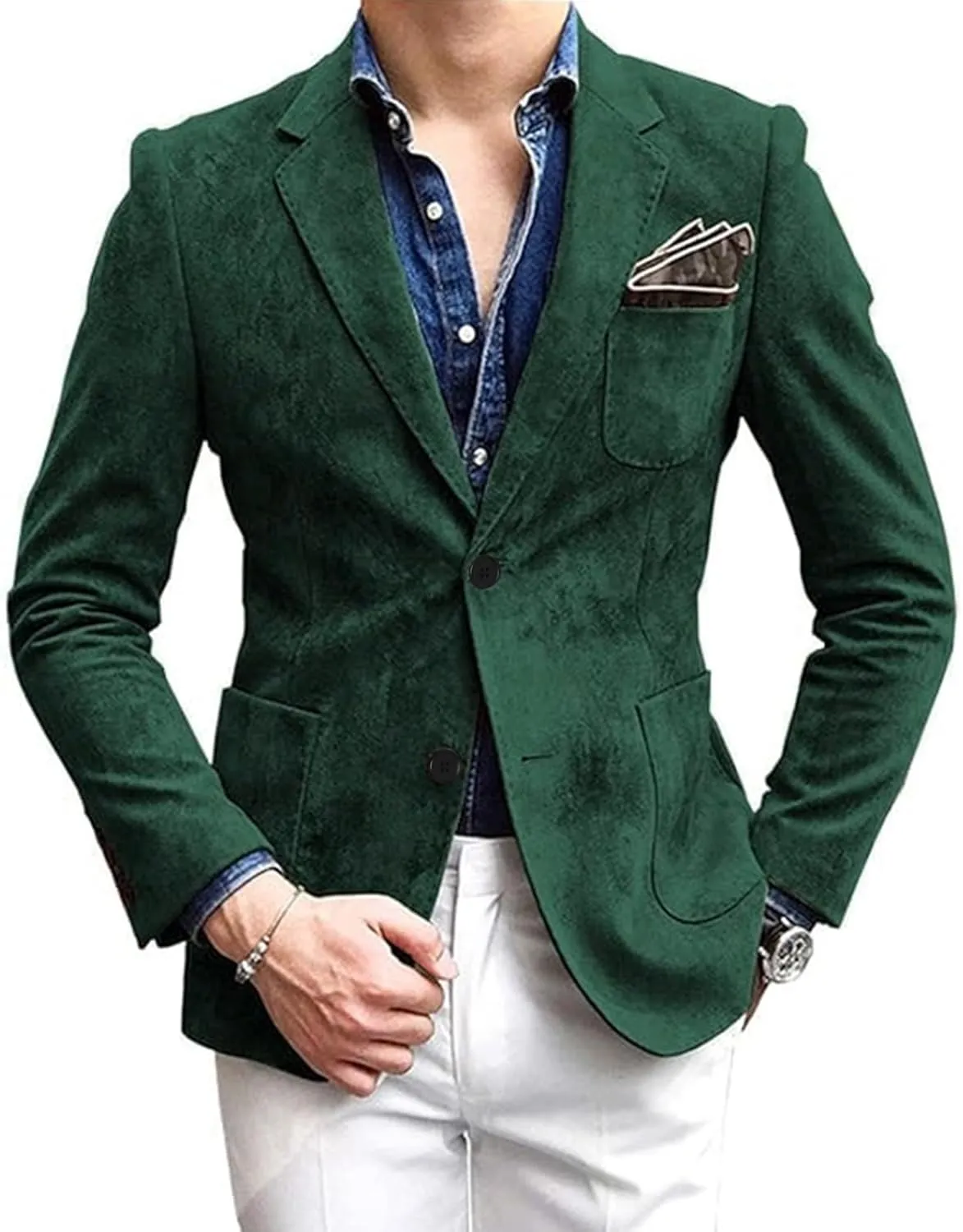 Men's Casual One Button Slim Fit Blazer Fashion Lightweight Ethnic Style Party Dress Suit Jacket Blazers for Men
