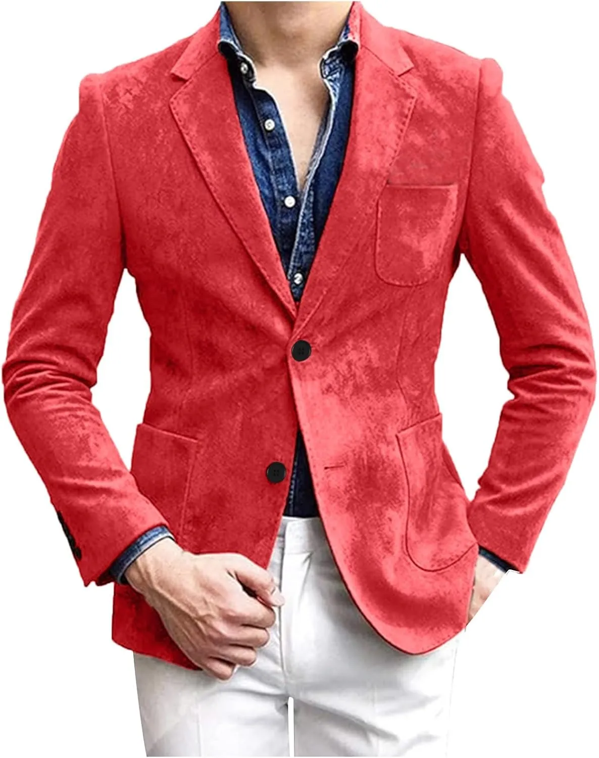 Men's Casual One Button Slim Fit Blazer Fashion Lightweight Ethnic Style Party Dress Suit Jacket Blazers for Men