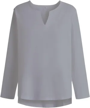 Mens Cotton Linen Shirts Fashion V Neck Long Sleeve Big and Tall Tees Loose Lightweight Beach Casual Stylish Tshirts
