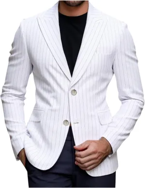 Mens Dressy Blazers Jackets Classic Lapel Slim Fit Business Formal Suit Men Soild Two Button Dinner Blazers Coats