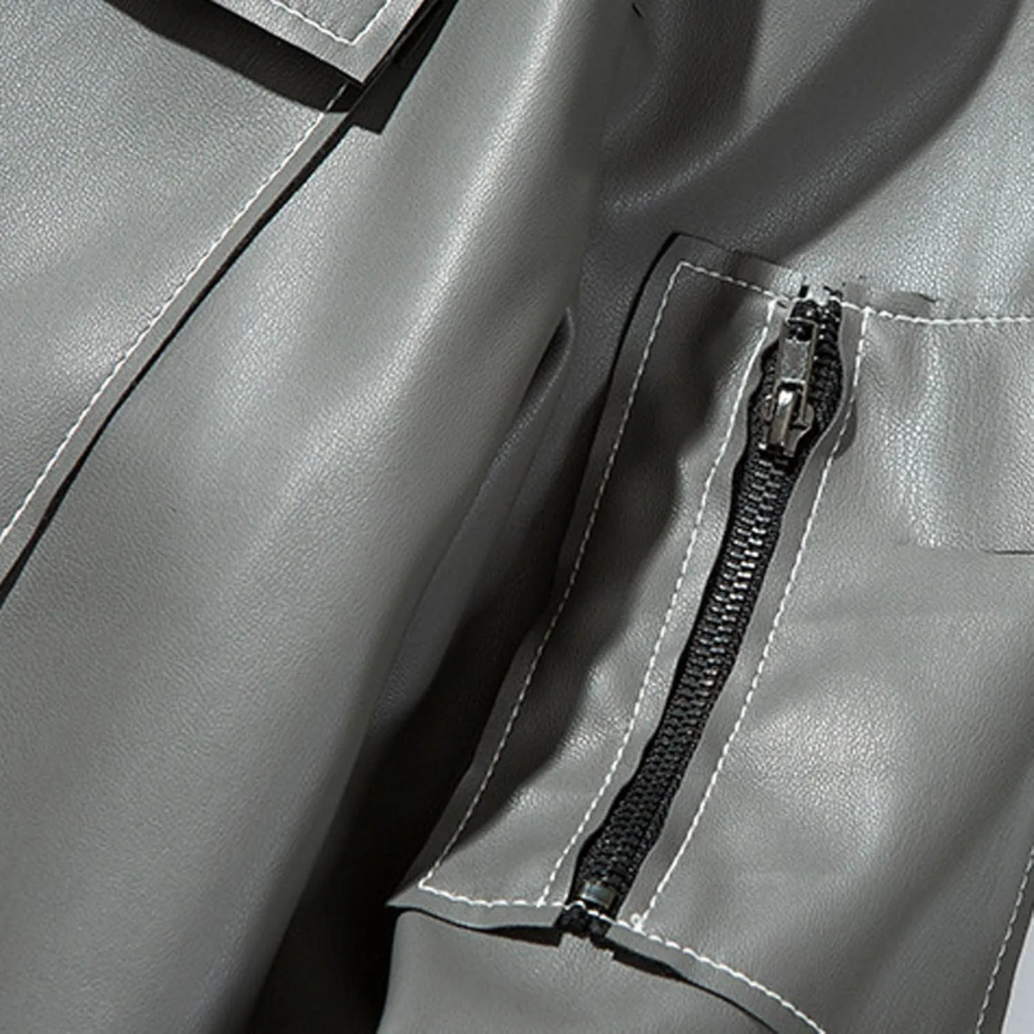 Mens Faux Leather Coat Slim Fit Lapel PU Jackets Lightweight Vintage Suit Jacket Biker Outwear Classic Coats for Men