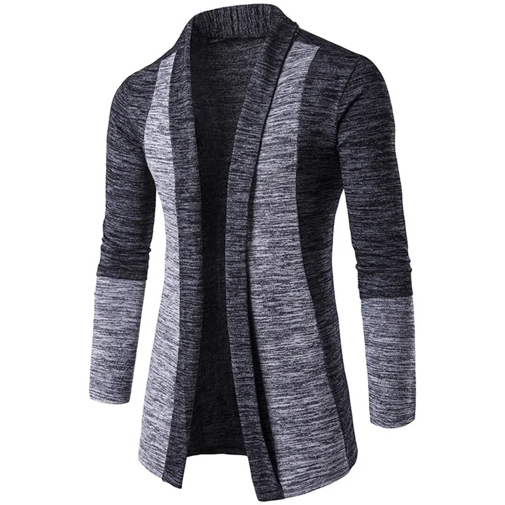 Men's Lapel Long Sleeves Sweater Cardigan