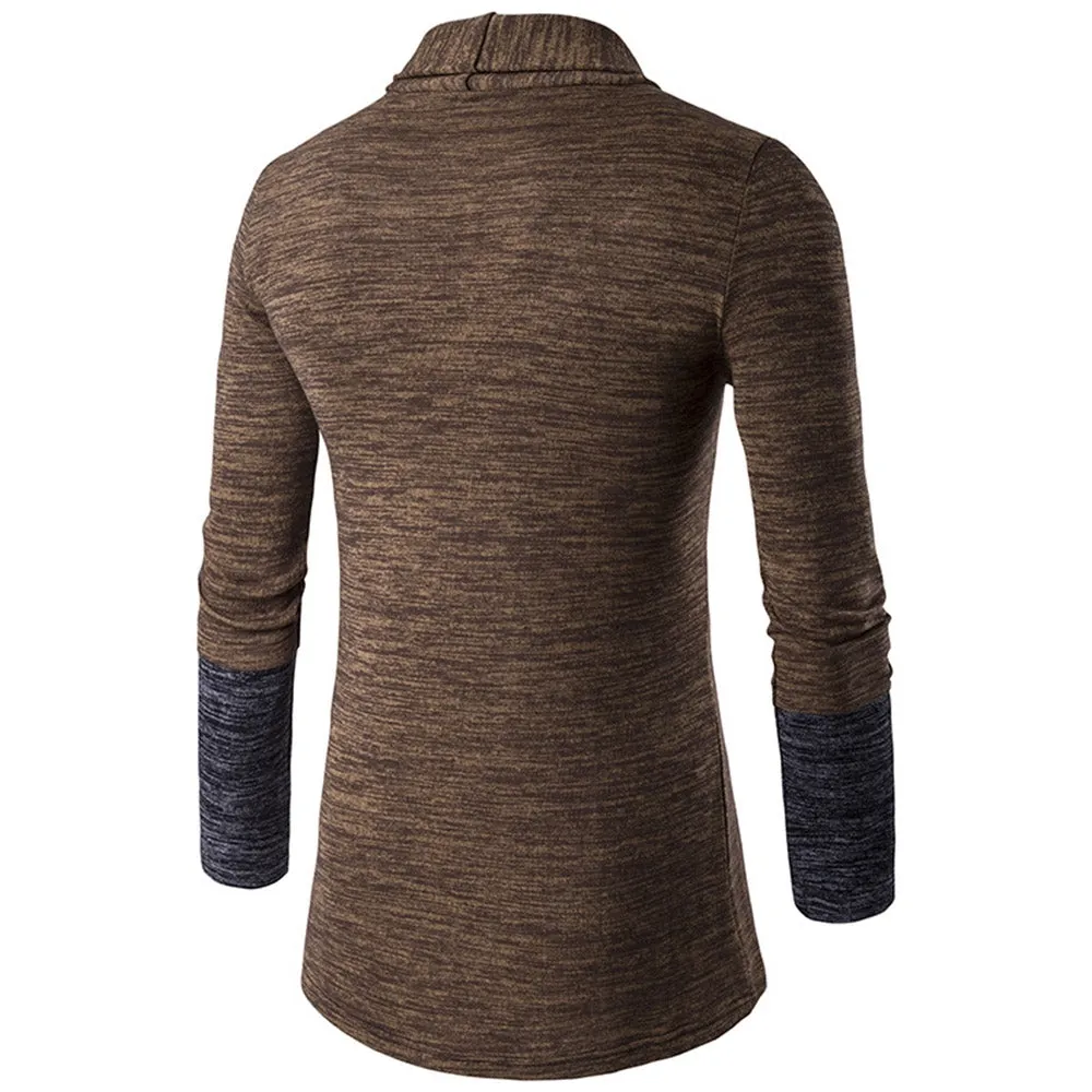 Men's Lapel Long Sleeves Sweater Cardigan