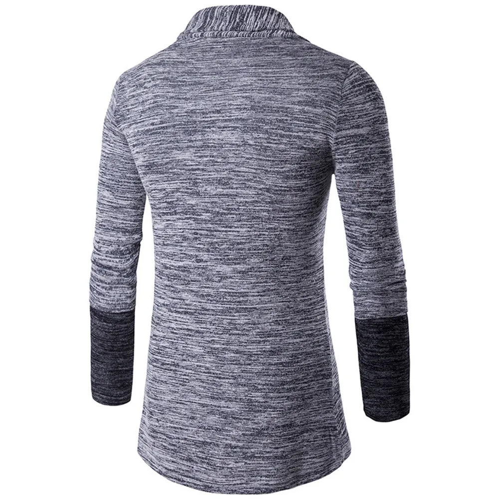 Men's Long Sleeve Sweater Lapel  Cardigan