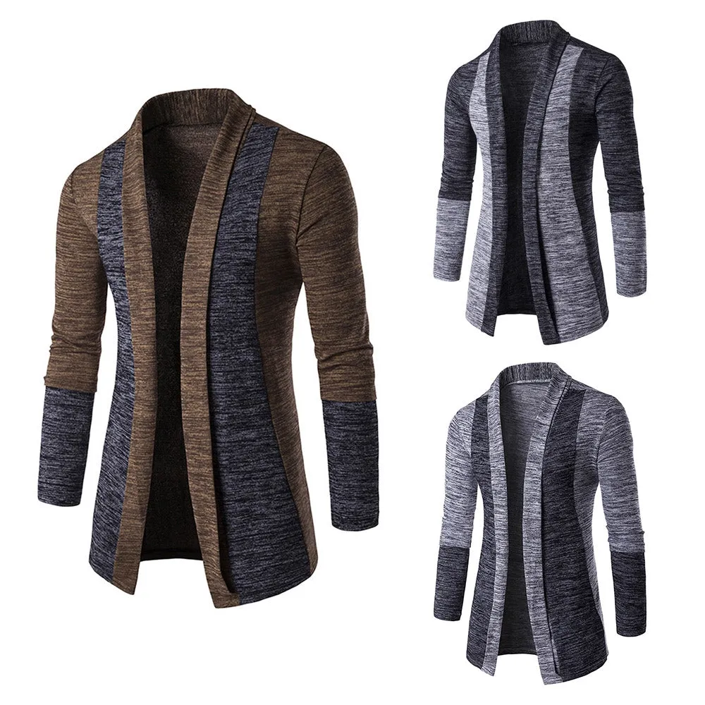 Men's Long Sleeve Sweater Lapel  Cardigan