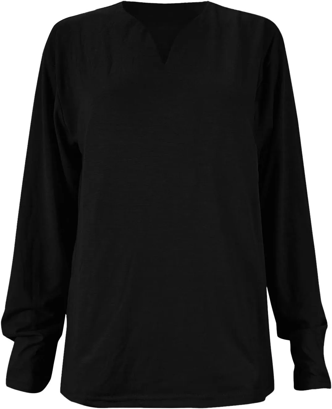 Mens Long Sleeve T Shirts Fashion Work V Neck Golf Pullover Tops Solid Color Loose Wedding Formal Business Basic Tees