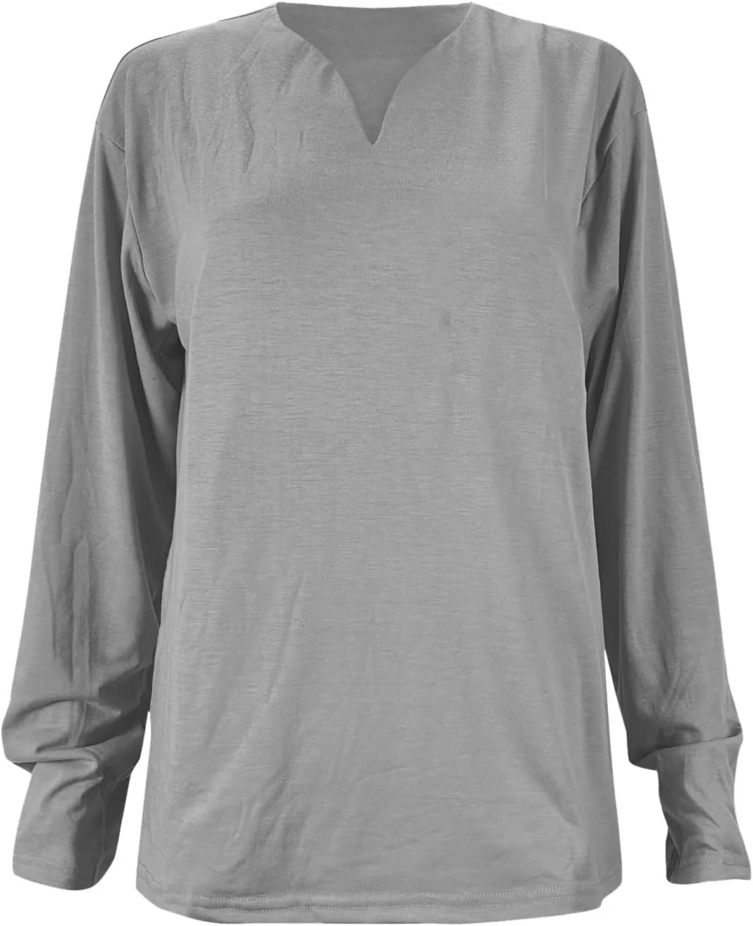 Mens Long Sleeve T Shirts Fashion Work V Neck Golf Pullover Tops Solid Color Loose Wedding Formal Business Basic Tees