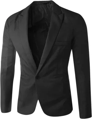 Mens One Button Casual Blazer Slim Fit Lightweight Suits Solid Lapel Formal Jackets 2023 Trendy Travel Business Sport Coats