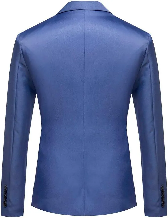 Mens One Button Classic Blazer Slim Fit Suits Casual Formal Jackets Solid Lightweight Sport Coat for Business Wedding Prom