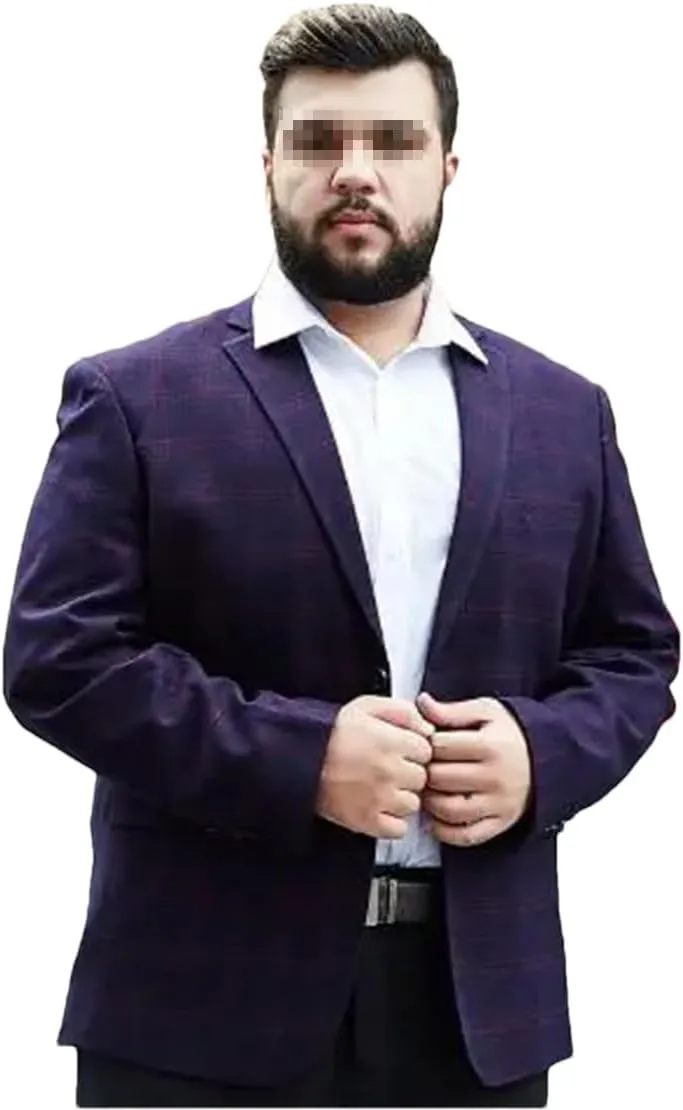 Men's Plaid Blazers Men's Daily Suit Jacket Plus Size Formal Jacket