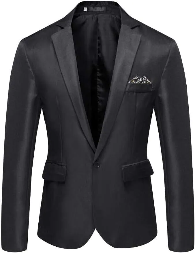 Men's Slim Fit Suit One Button Matching Blazer Casual Business Party Jacket Vest Set Prom Wedding Sports Pockets Coat
