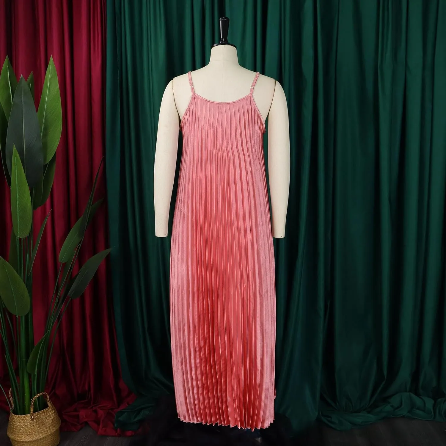 nichangyuyi Summer New Camisole Pleated Sexy and Fashionable a-line Skirt Long Dress