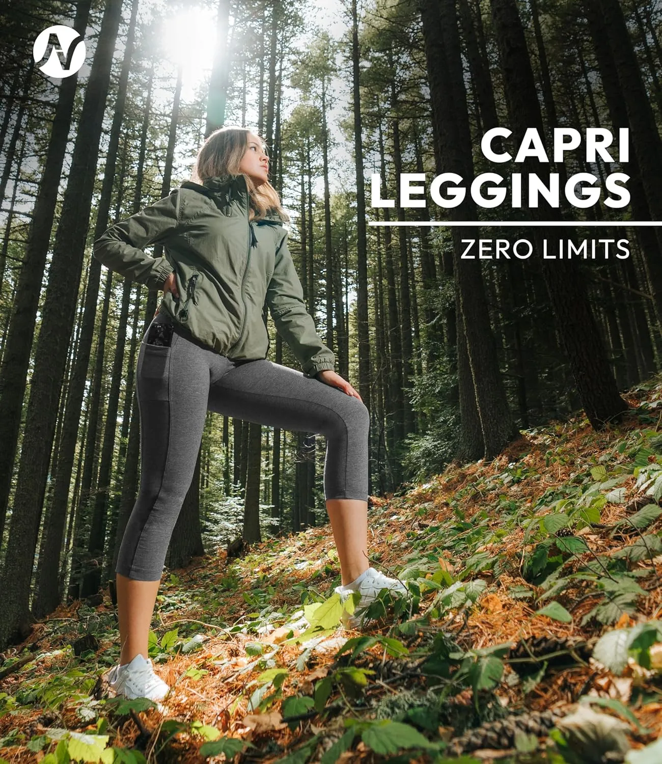 Nirlon Capri Leggings with Pockets - Capri Leggings with Pockets for Women Breathable High Waisted Capri Leggings for Women