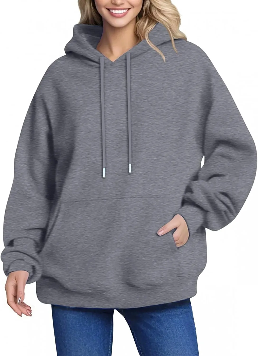 Oversized Hoodies For Women Sweatshirt Trendy Winter Clothes Drawstring Pullover Long Sleeve With Pockets