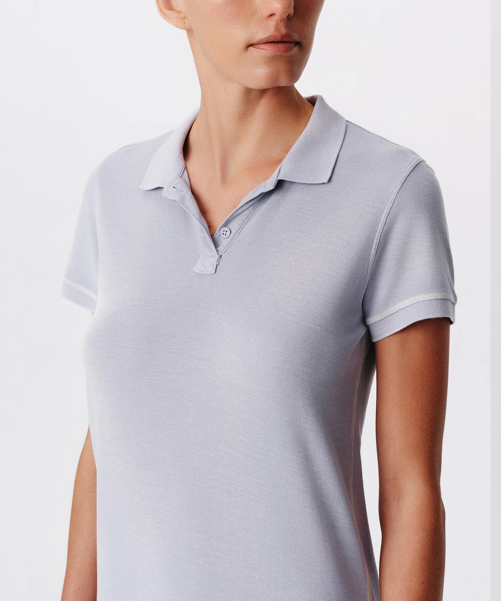Pique with Wash Short Sleeve Polo Dress - Skyflower