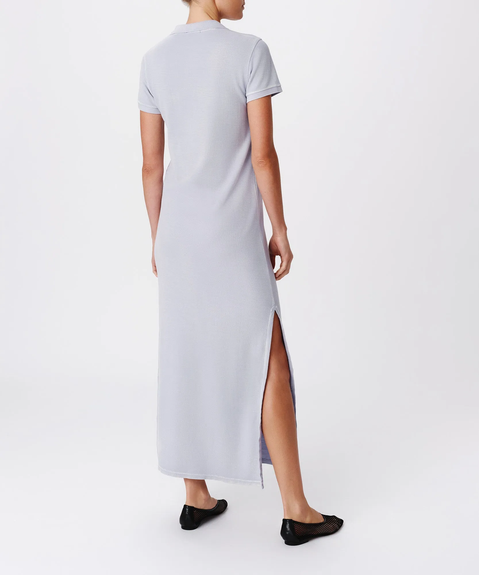 Pique with Wash Short Sleeve Polo Dress - Skyflower