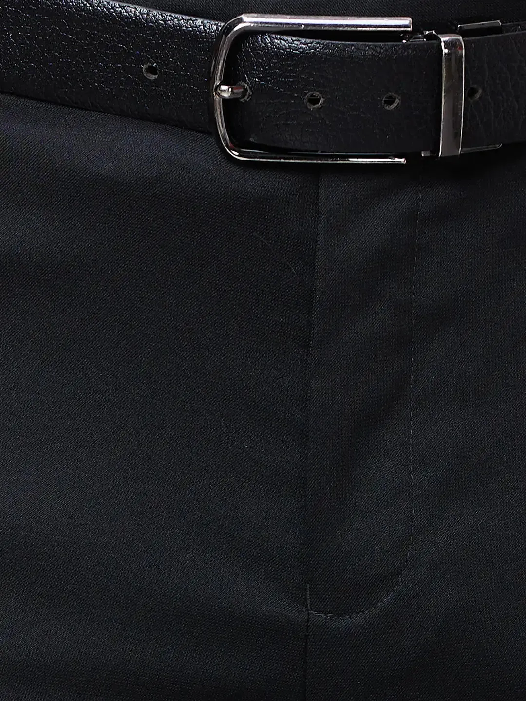 Raymond Men Black Structure Slim Fit Polyester Blend Trousers
